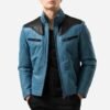Blue & Black Leather Jacket 001