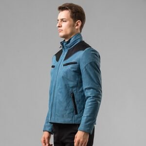 Blue & Black Leather Jacket 002