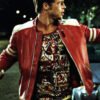 Fight Club Tyler Durden Mayhem Red White Leather Jacket