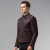 Men's Dark Maroon Leather Jacket 03