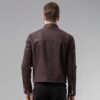 Men's Dark Maroon Leather Jacket 04