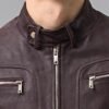 Men's Dark Maroon Leather Jacket 05