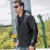 Men's Real Cowhide Hooded Leather Jacket TLJ-03