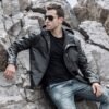 Men's Real Cowhide Leather Jacket 002
