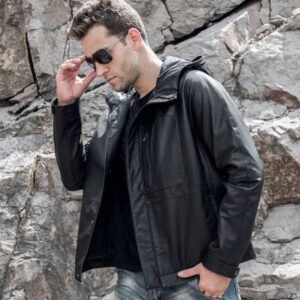 Men's Real Cowhide Leather Jacket 003
