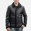 Mens Black Sheepskin Shearling Leather Jacket