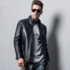 Alternative view of Men's Genuine Sheepskin Biker Leather Jacket