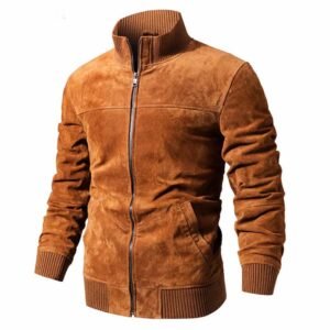 Alternative view of Mens Brown Suede Leather Bomber Jacket