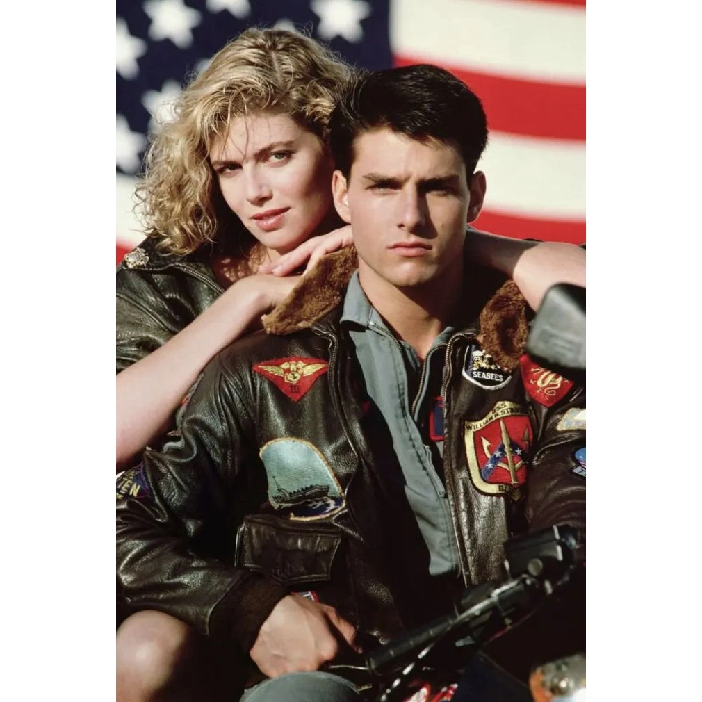 Tom cruise brown leather bomber jacket