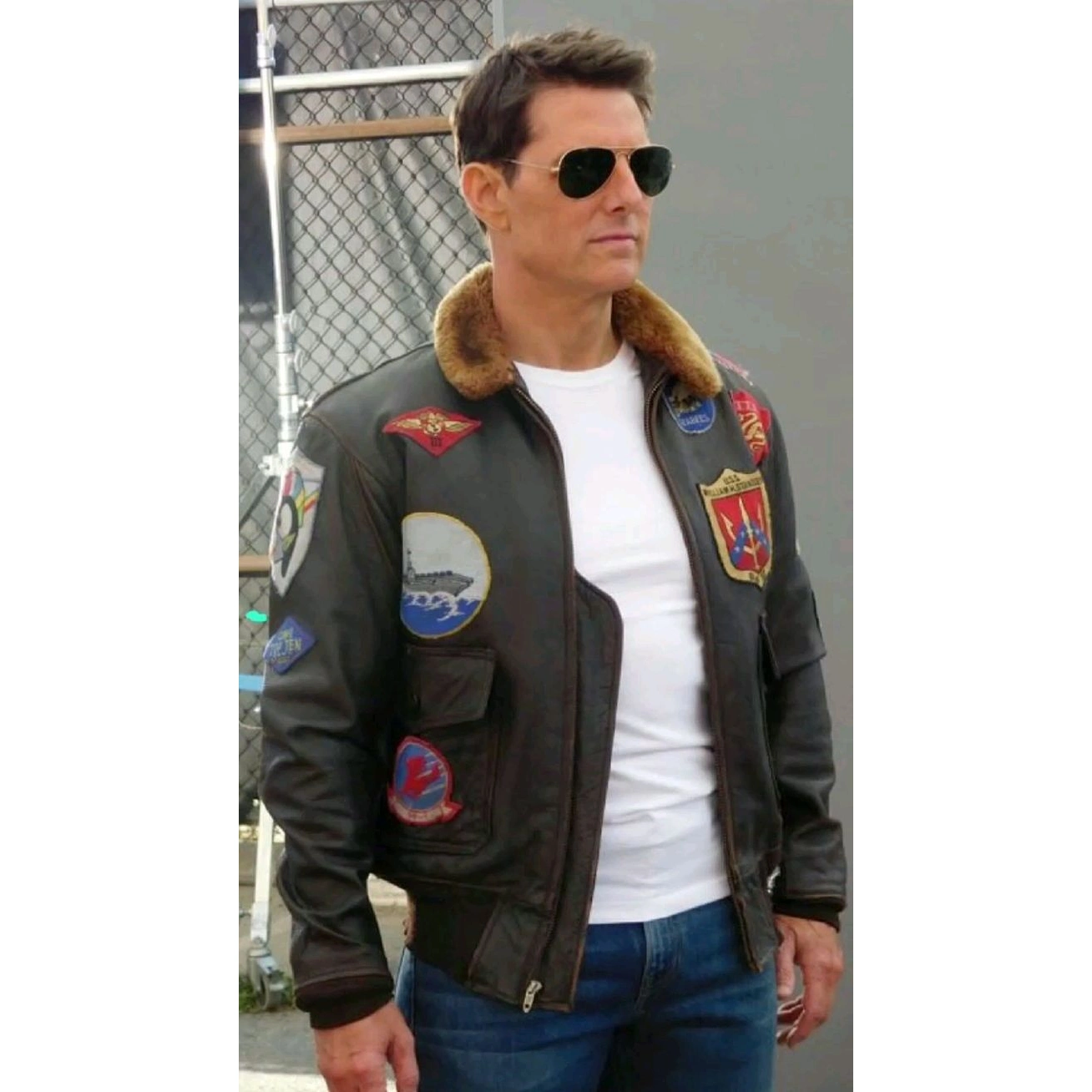 Tom cruise top gun brown bomber jacket