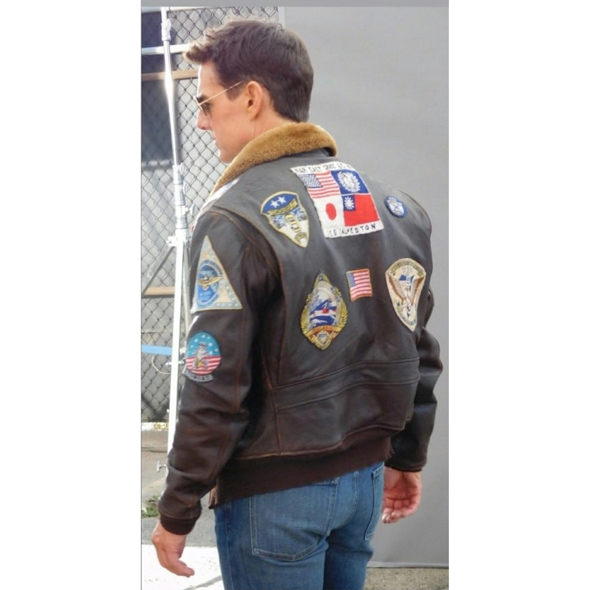 Top gun leather bomber jacket
