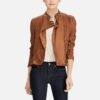 Women's Iconic Brown Sheepskin Leather Jacket
