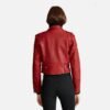 Womens Red Biker Style Leather Jacket