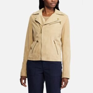Women White Classic Leather Jacket