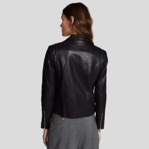 Jayne Classic Black Biker Leather Jacket