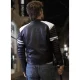Brad pitt fight club leather black jacket red