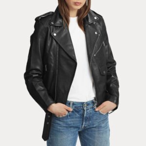 Women's Lambskin Moto Leather Jacket