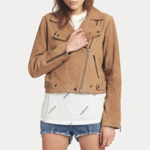 Women's Peaches Suede Biker Leather Jacket