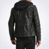 Eric Black Hooded Leather Jacket