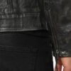 Eric Black Hooded Leather Jacket
