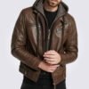 Eric Brown Hooded Leather Jacket