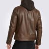Eric Brown Hooded Leather Jacket
