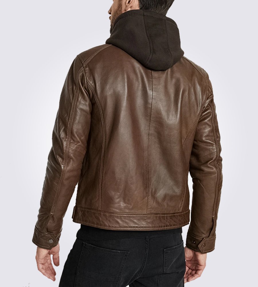 Eric Brown Hooded Leather Jacket