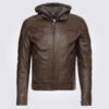 Eric Brown Hooded Leather Jacket