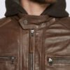 Eric Brown Hooded Leather Jacket