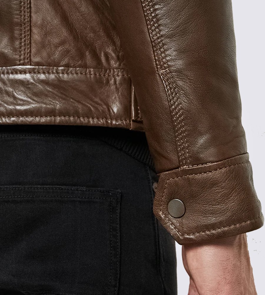 Eric Brown Hooded Leather Jacket