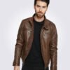 Eric Brown Hooded Leather Jacket