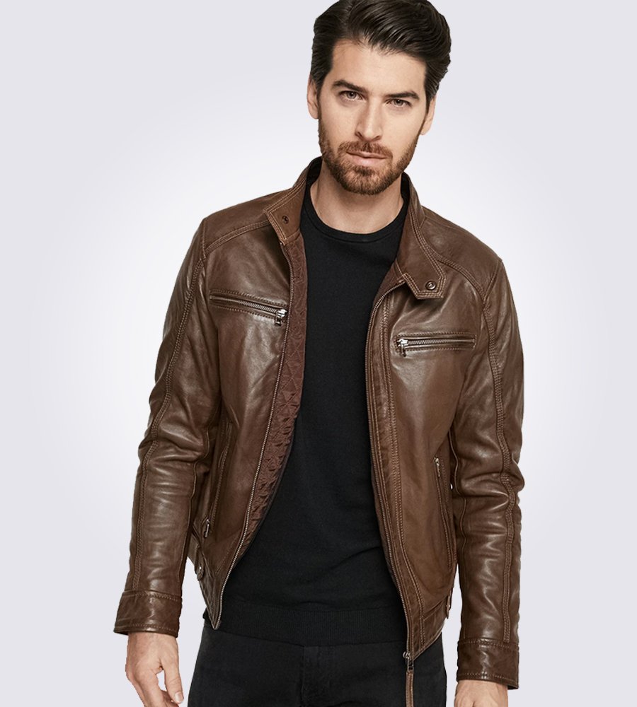 Eric Brown Hooded Leather Jacket