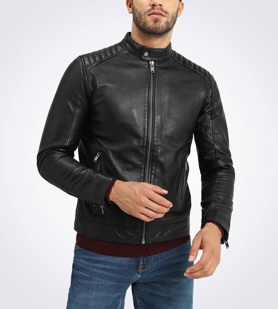 Ethan Casual Black Leather Jacket
