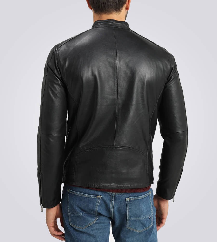 Ethan Casual Black Leather Jacket
