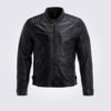 Chester Quilted Black Leather Jacket