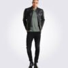Chester Quilted Black Leather Jacket