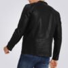 Mens-Classic-Black-Cafe-Racer-Leather-Jacket