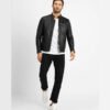 Mens Classic Black Cafe Racer Leather Jacket