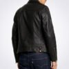 Milo Black Biker Lapel Collar Leather Jacket
