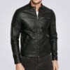 Rocky Men's Casual Black Quilted Biker Leather Jacket