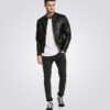 Rocky Men's Casual Black Quilted Biker Leather Jacket