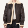 Classic Mens Brown Sheepskin B3 Bomber Jacket