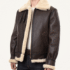 Classic Mens Brown Sheepskin B3 Bomber Jacket