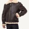 Classic Mens Brown Sheepskin B3 Bomber Jacket