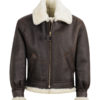 Classic Brown Sheepskin B3 Bomber Shearling Jacket - Image 2