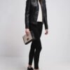 Callie Black Genuine Cafe Racer Leather Jacket
