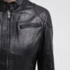 Callie Black Genuine Cafe Racer Leather Jacket