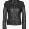 Callie Black Genuine Cafe Racer Leather Jacket