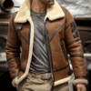 mens flight bomber aviator leather jacket front