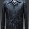 Brad Pitt Fight Club Black Leather Jacket